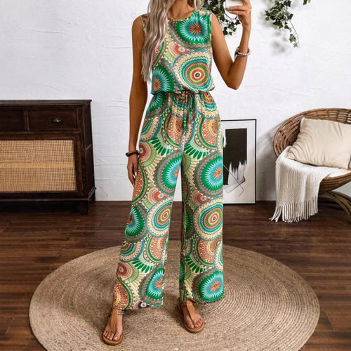 Damen Bohemian Weitbeiniger Overall Drune