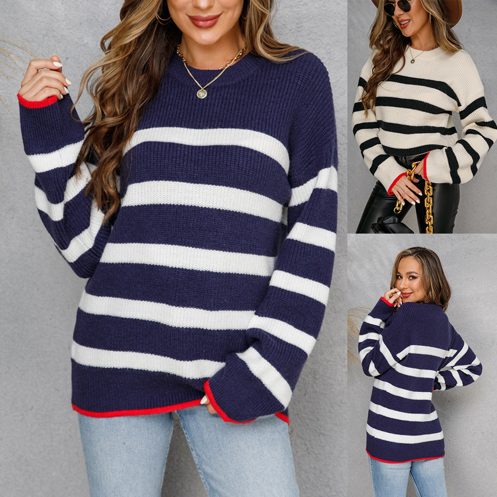 Damen Strickpullover im maritimen Streifenlook Drune
