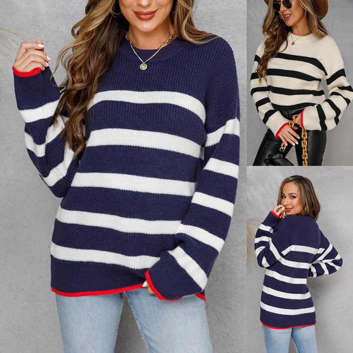 Damen Strickpullover im maritimen Streifenlook Drune