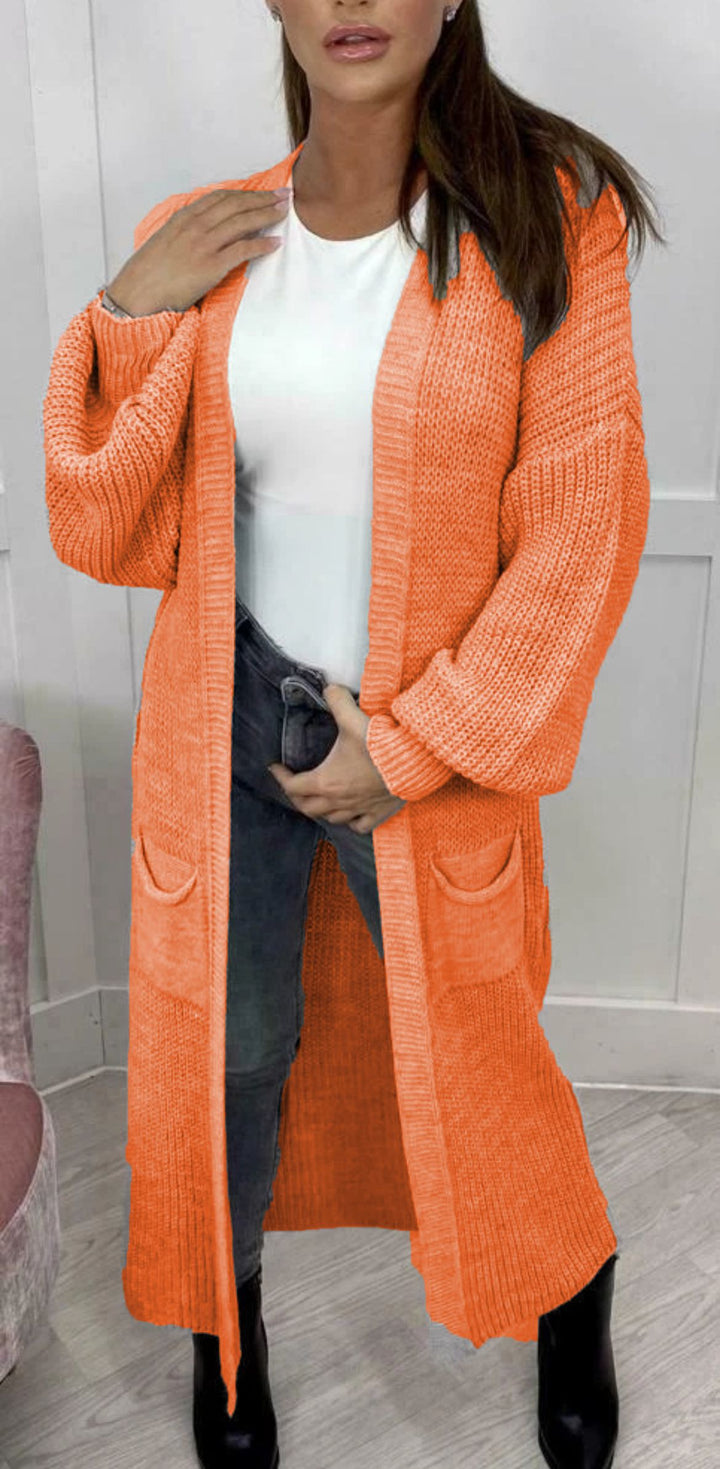 Damen Strickmantel mit tiefen Taschen und modernen Details Drune