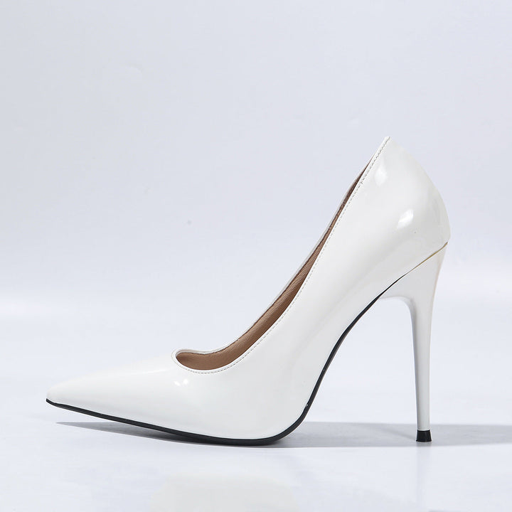 Damen spitze High Heel Pumps mit glänzendem Obermaterial Drune
