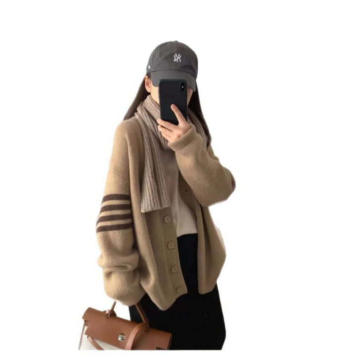 Damen warme und stylische Strickjacke Drune
