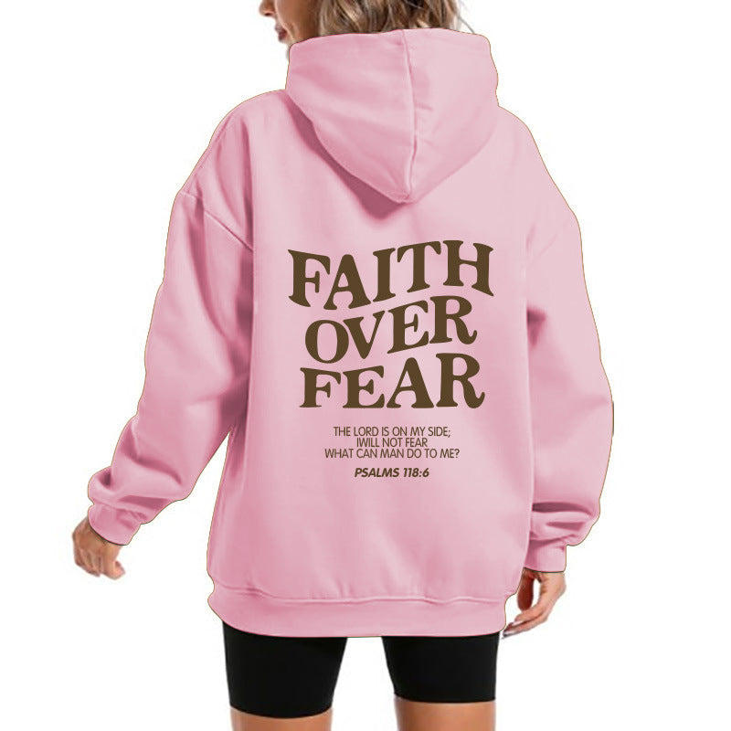 Damen Kapuzensweater mit motivierendem Schriftzug und bequemem Schnitt Drune