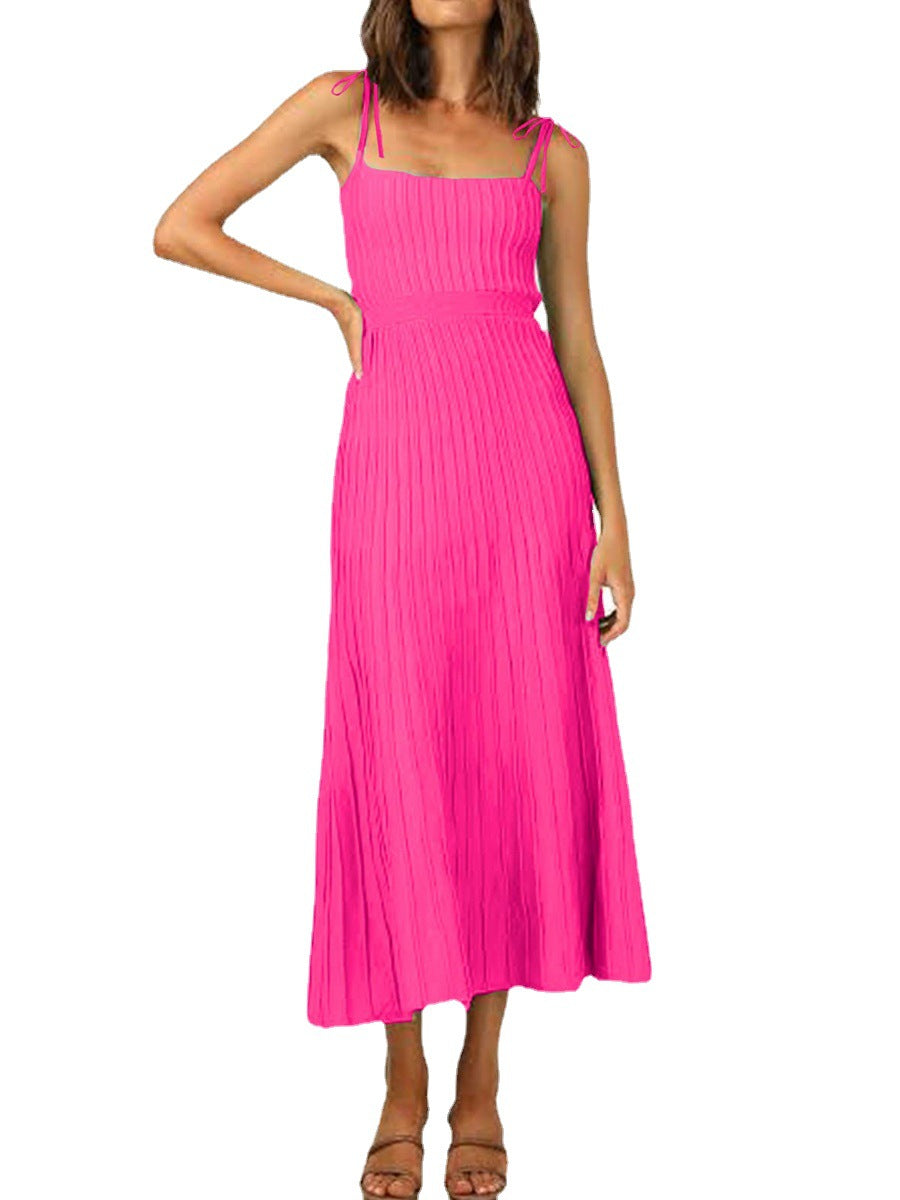 Damen Maxikleid mit schmalen Trägern und feinem Rippdesign Drune