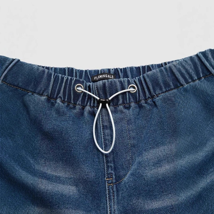 Damen Bequeme weit geschnittene Jeanshose im lässigen Urban-Style Drune