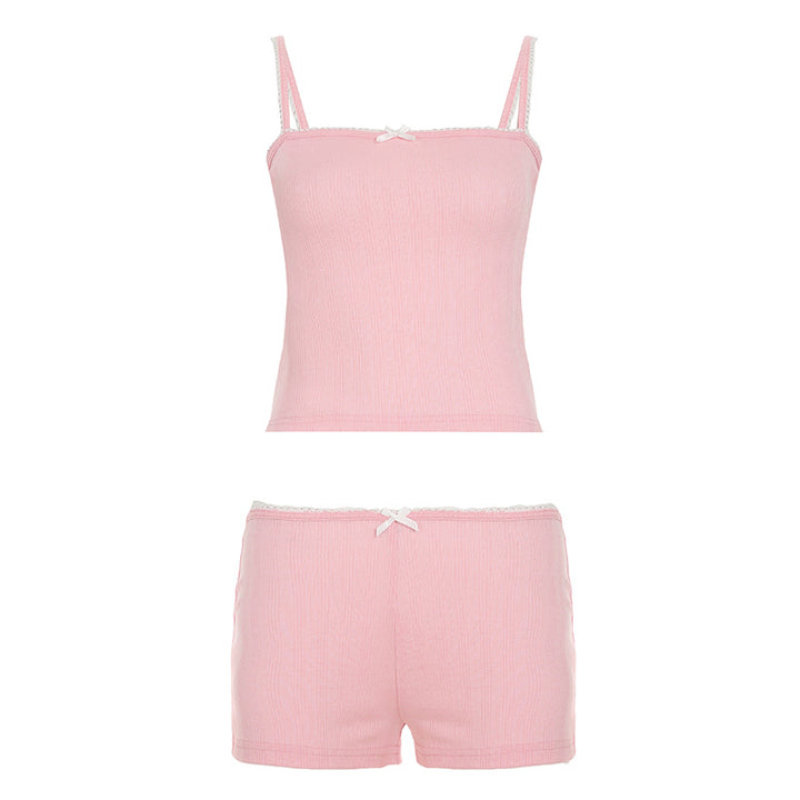 Damen ärmelloses Oberteil und kurze Shorts Set Drune