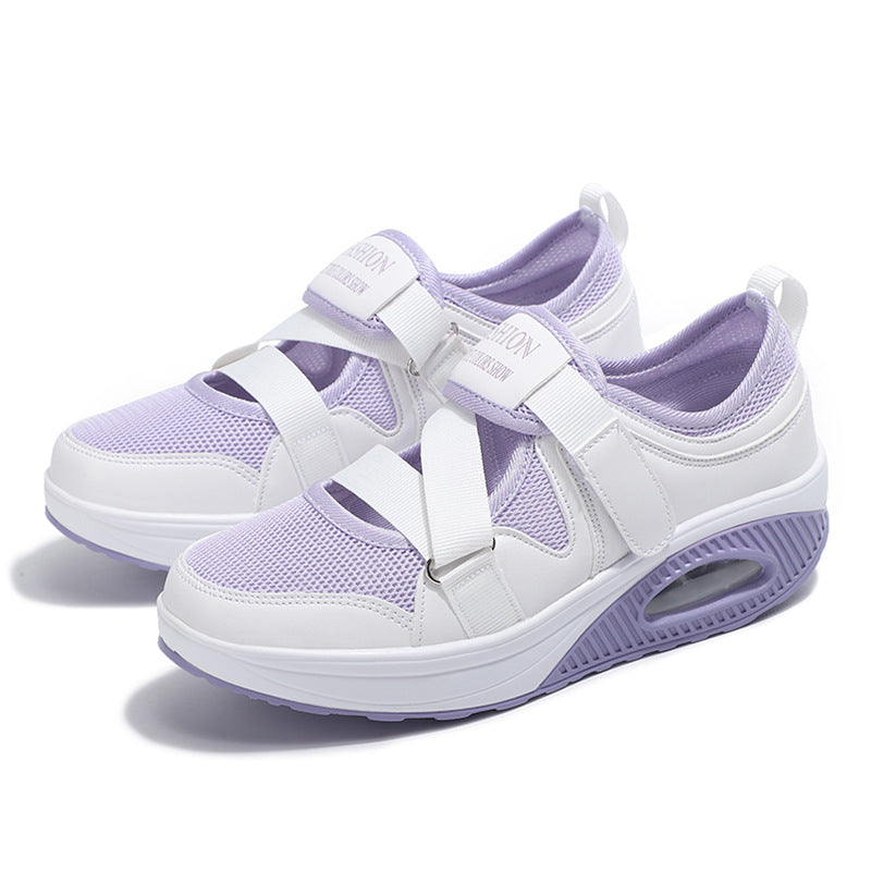 Damen nan stabilisierender Komfort-Sneaker mit luftgepolsterter Keilsohle und Klett-Riemenverschluss Drune