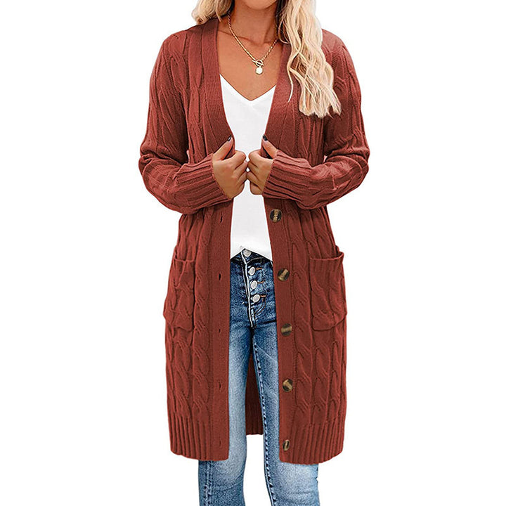 Damen Strickjacke mit Kabelmuster und Taschen Drune
