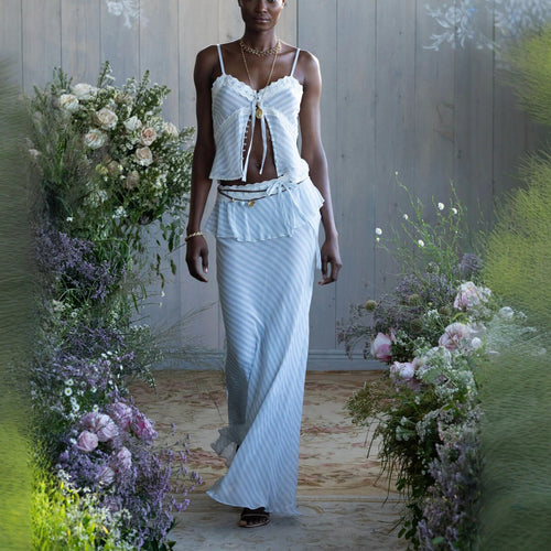 Damen Elegantes Etuikleid mit Rüschen und transparenten Einsätzen Drune