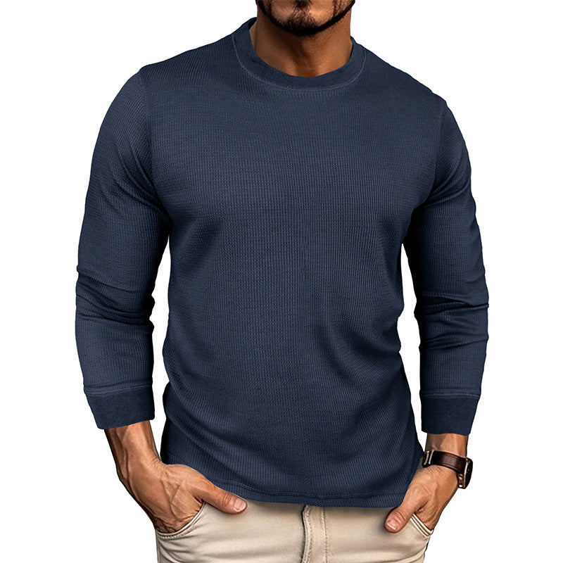 Herren Langarm-T-Shirt mit strukturiertem Design und bequemem Rundhalsausschnitt Drune