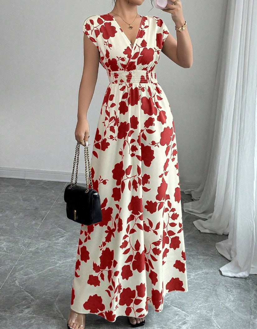 Damen Maxikleid mit floralem Muster Drune