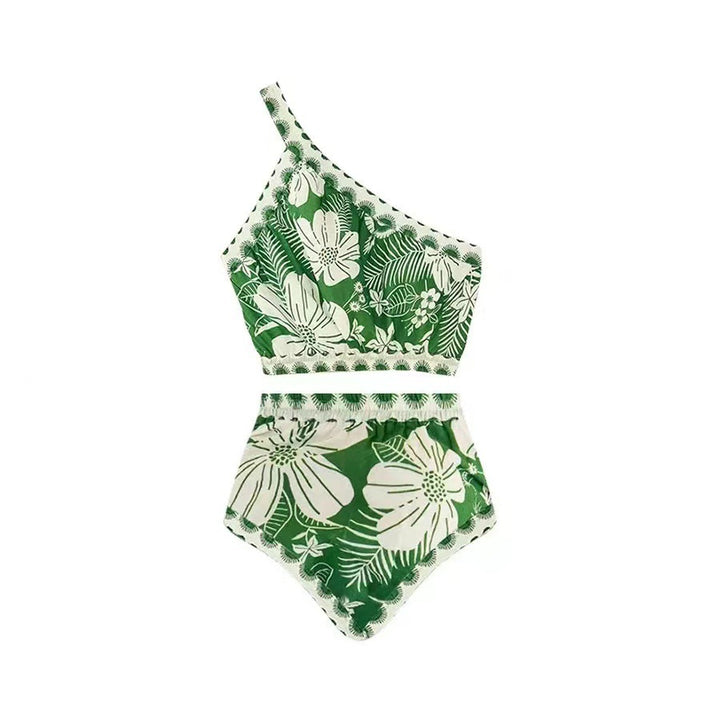 Damen Bikini-Set mit asymmetrischem Oberteil und floralen Details Drune