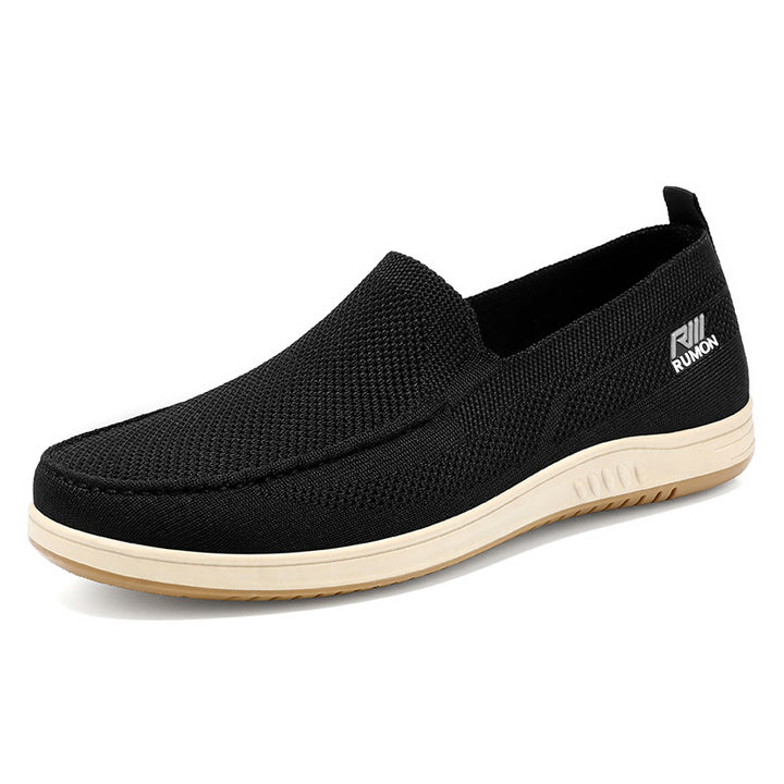Herren nan leichtgewichtiger Mesh-Mokassin-Slipper mit nahtlosem Strickoberteil, Memory-Komforteinlage und rutschfester Flexsohle Drune