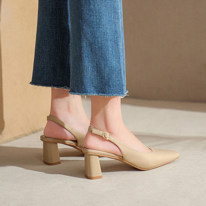 Damen Slingback Blockabsatz Pumps Drune
