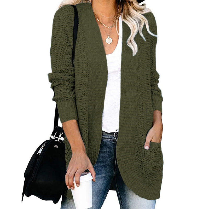 Damen Strickjacke mit offener Front und praktischen Seitentaschen Drune