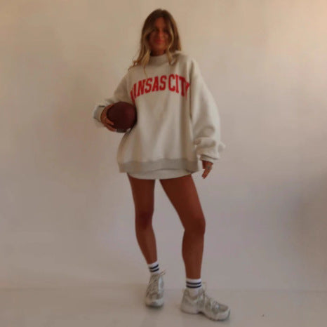 Damen oversized Sweatshirt mit niedlichem Bärenmotiv Drune