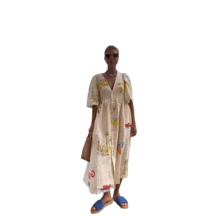 Damen Sommerkleid mit floralem Design Drune