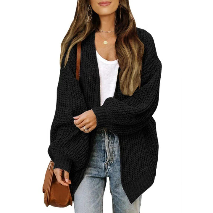 Damen lockerer Strickcardigan mit voluminösen Ärmeln und strukturiertem Design Drune