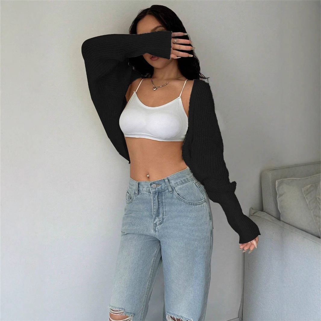 Damen Grobstrick-Cardigan mit lässigem Schnitt und weiten Ärmeln Drune