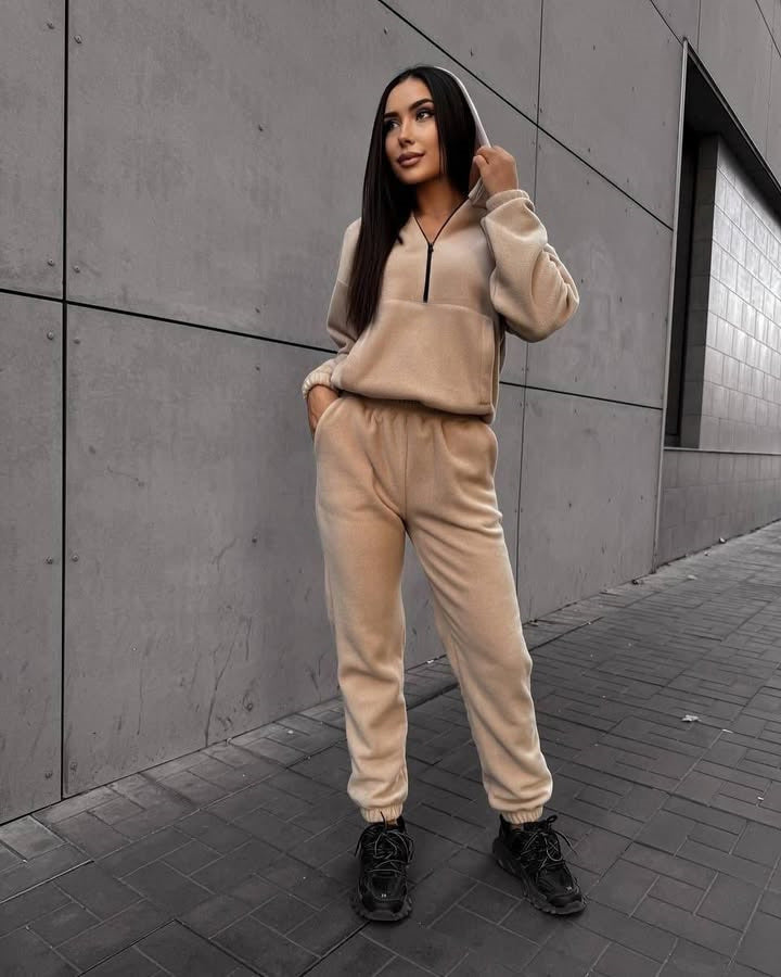 Damen sportlicher Hoodie und Jogginghose Set Drune