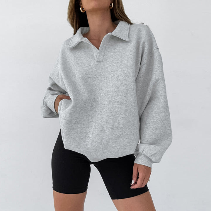 Damen Sportlicher Pullover mit hochwertigem Kragen und lässigem Schnitt Drune