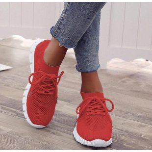 Damen atmungsaktiver Strick-Sneaker mit flexibler Segmentsohle und Komfortfußbett Drune