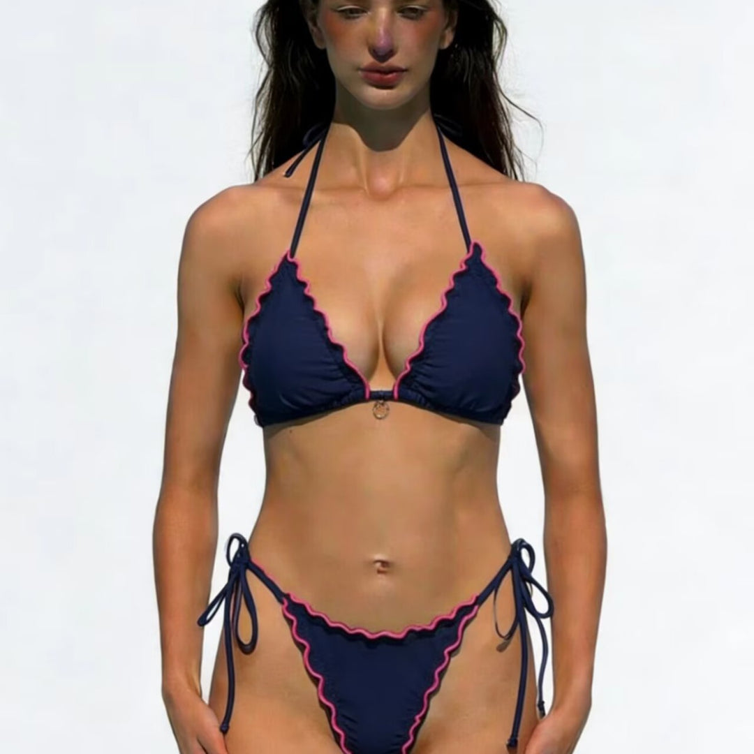 Damen Triangel-Bikini mit verspielten Rüschen Drune