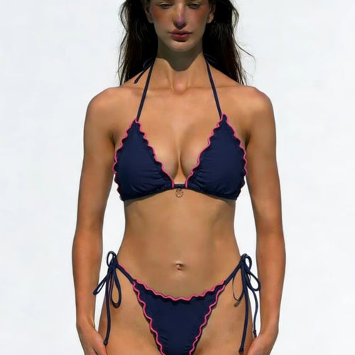 Damen Triangel-Bikini mit verspielten Rüschen Drune