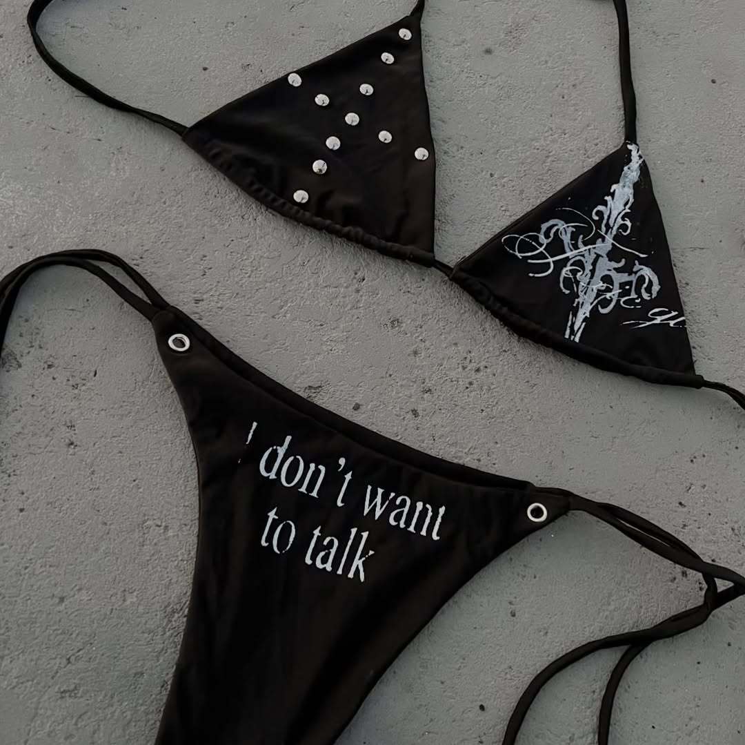 Damen Triangel-Bikini mit auffälligen Details Drune