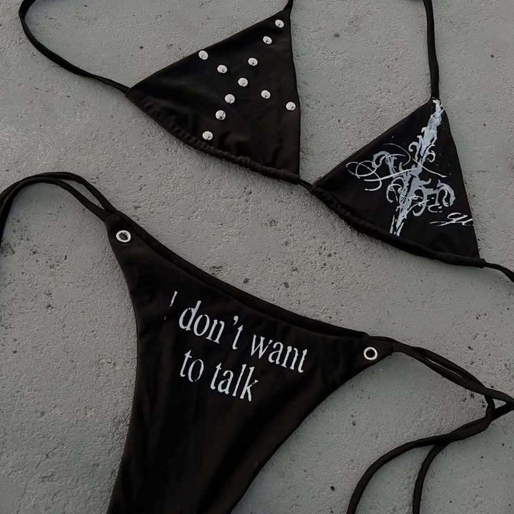 Damen Triangel-Bikini mit auffälligen Details Drune