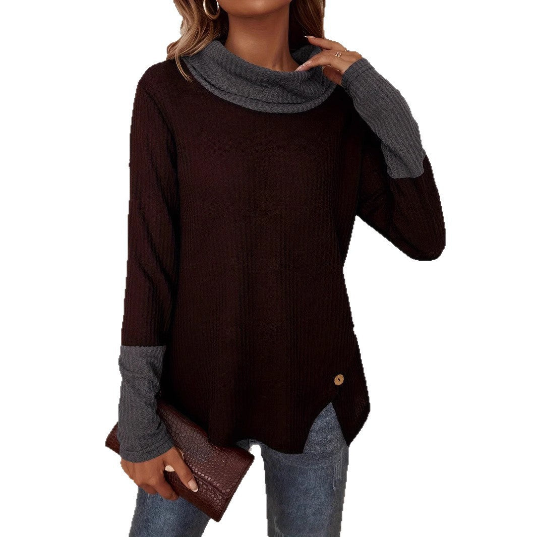 Damen Pullover mit modischem Kragen Drune
