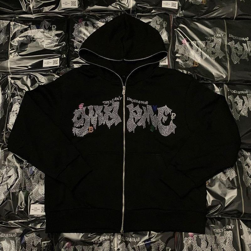 Damen Kapuzenjacke mit elegantem Glitzerdesign und durchgehendem Reißverschluss Drune