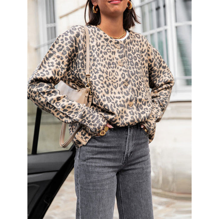 Damen modischer Cardigan mit tierischem Muster Drune