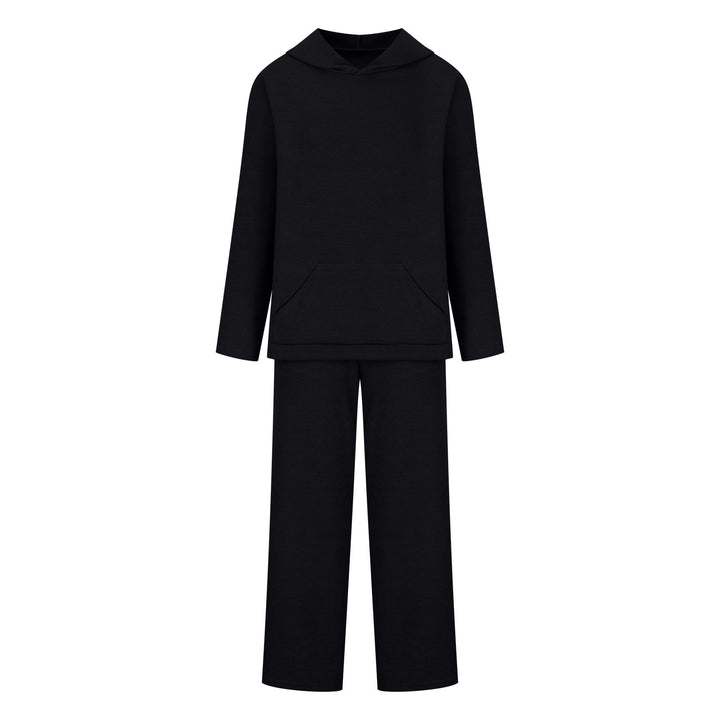 Damen entspannendes Lounge-Set mit Kapuze und weit geschnittener Hose Drune