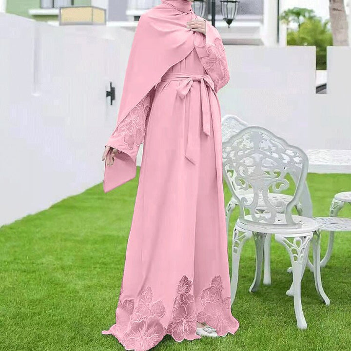 Damen elegante Kaftan-robe mit Spitzendetails Drune