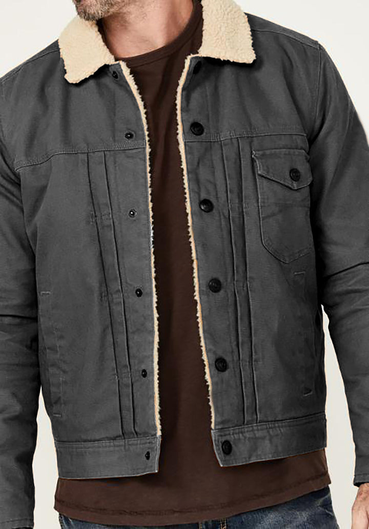 Herren Freizeitjacke mit innenliegendem Kunstfellkragen Drune