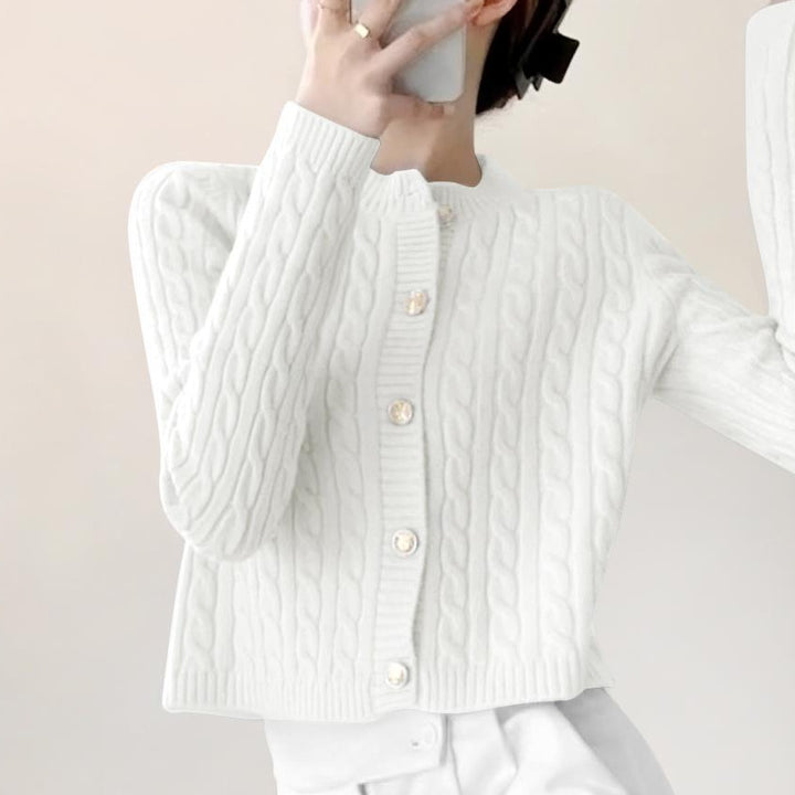 Damen Strickjacke mit strukturiertem Zopfdesign Drune