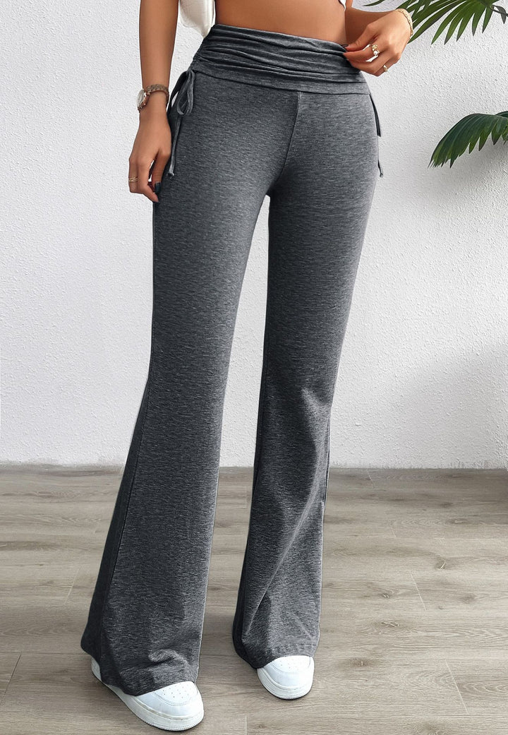 Damen Bequeme Palazzo-Hose mit elastischem Bund und lässigem Schnitt Drune