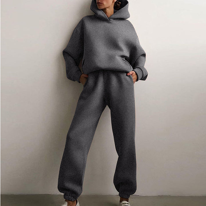 Damen gemütliches Hoodie- und Jogginghose-Set Drune