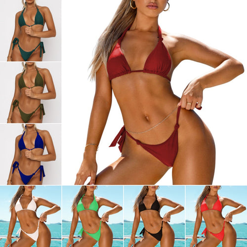 Damen Triangel-Bikini mit verstellbaren Trägern und minimalistischen Details Drune