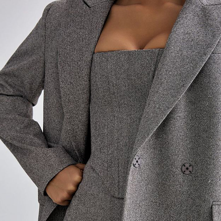 Damen Blazer-Kleid Set mit figurbetontem Oberteil und elegantem Schnitt Drune