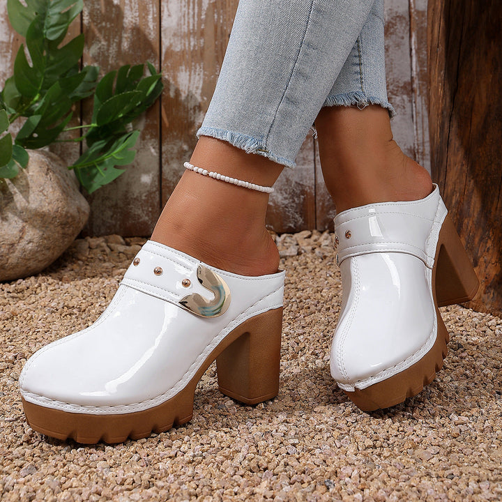 Damen Hochwertige Clogs mit Holzsohle Drune
