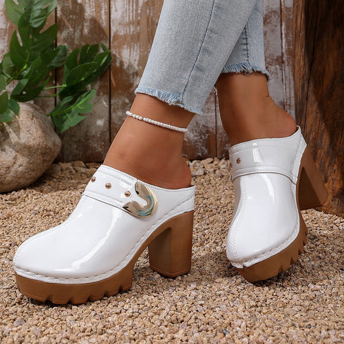 Damen Hochwertige Clogs mit Holzsohle Drune
