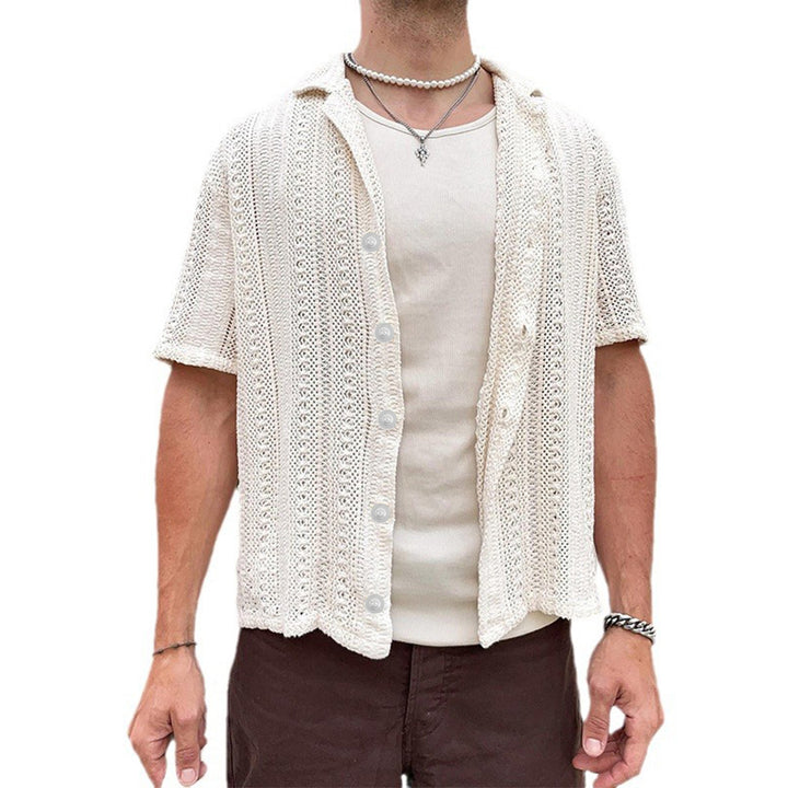 Herren Kurzarm Strickhemd Drune