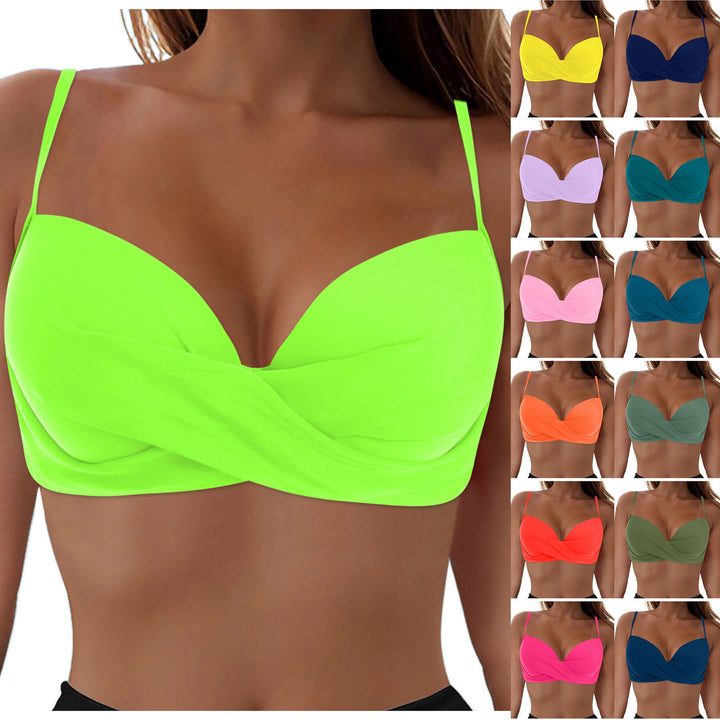 Damen Elegantes Bikinioberteil mit Wickeldesign Drune