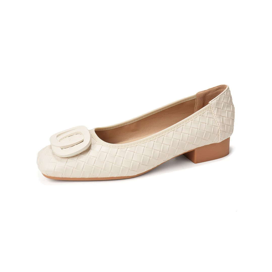 Damen Ballerinas mit schickem Reliefmuster und modischem Schnallenakzent Drune