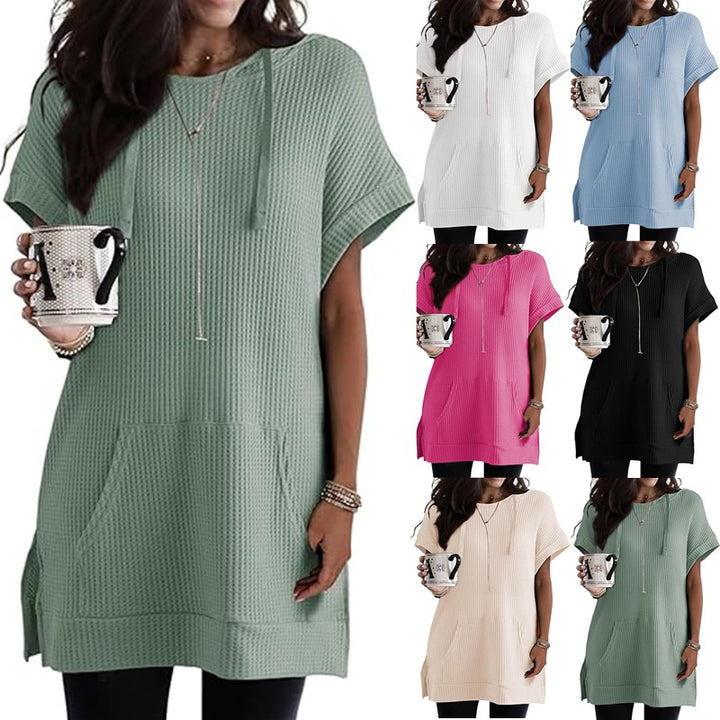 Damen lässiges Hoodie-Kleid mit praktischer Kängurutasche und Relaxed-Fit Drune