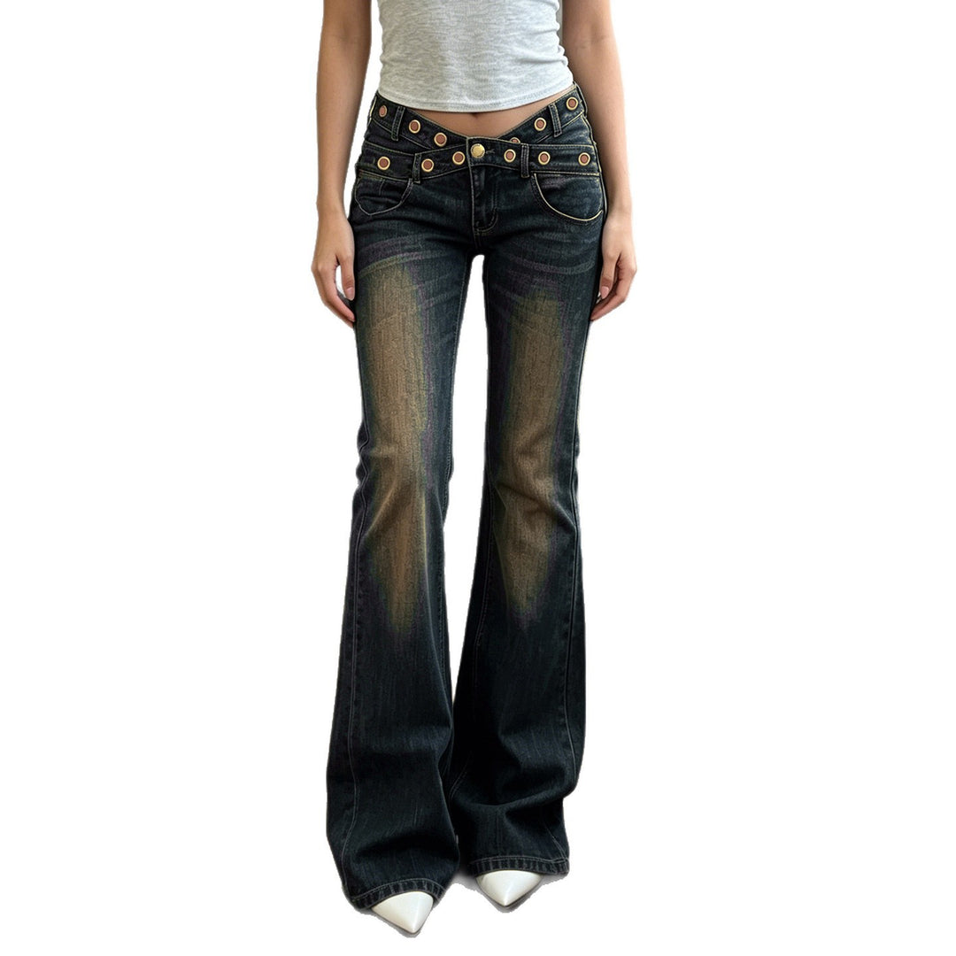 Damen Jeans mit weitem Schnitt und eleganten Gürtelschlaufen Drune