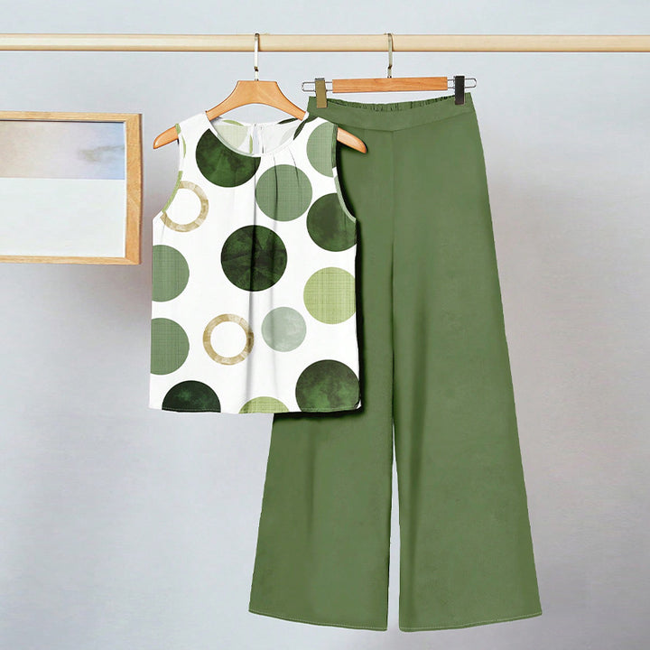 Damen bequemes Zweiteiler-Set mit stilvollem Punkte-Design Drune