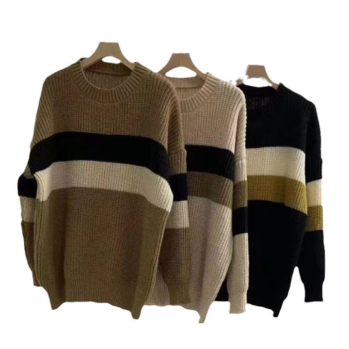 Damen Lässiger Strickpullover im modernen Blockdesign mit extra weitem Schnitt Drune